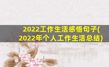 2022工作生活感悟句子(2022年个人工作生活总结)